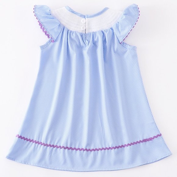 Frozen Smocked Blue Dress Size 2T - Picture 4 of 5